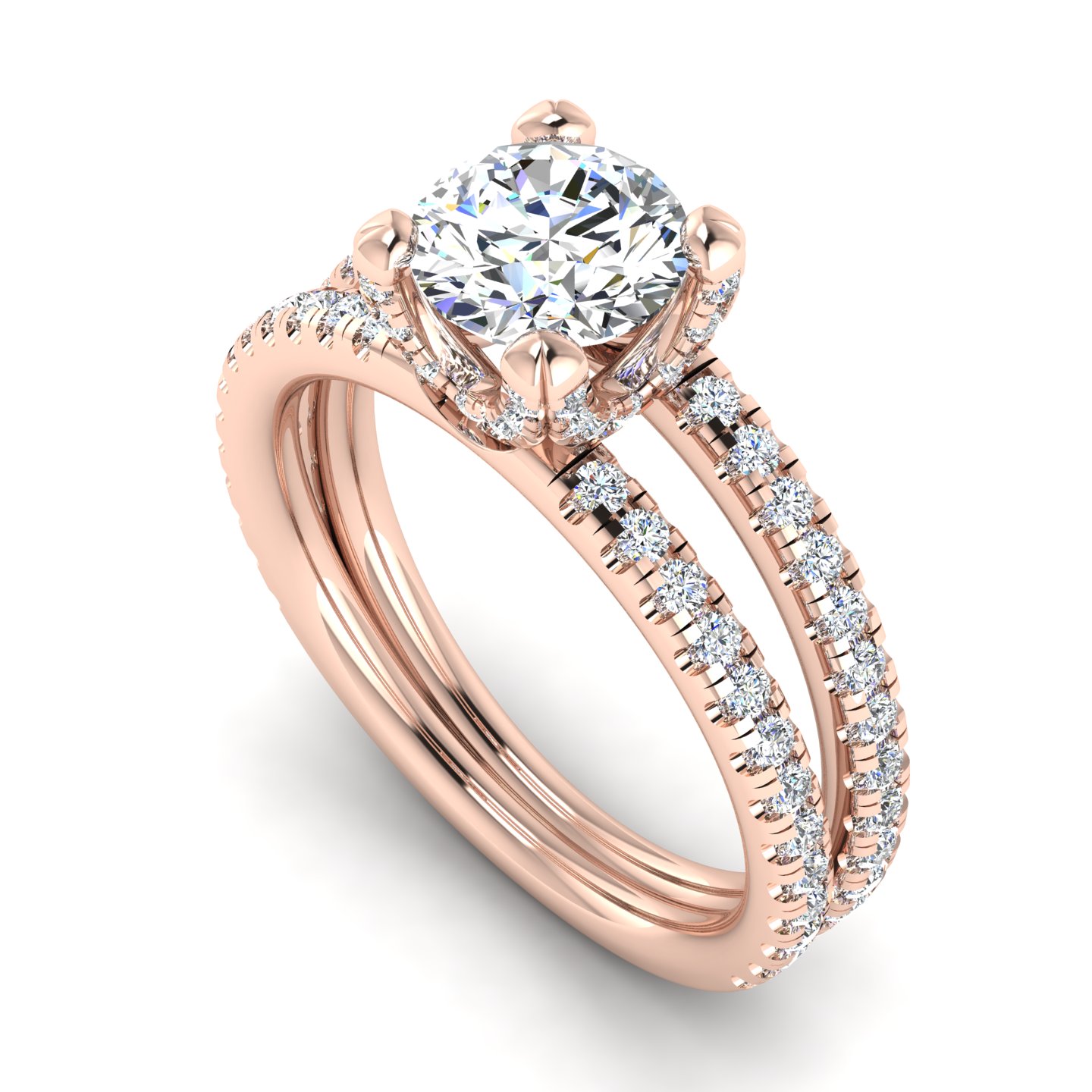 Naomi Split Shank Pave Engagement Ring